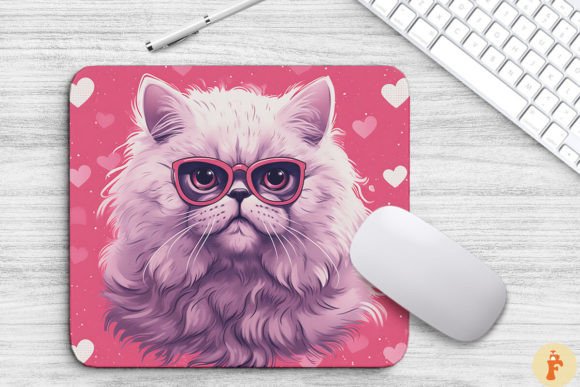 Download Cute Pink Persian Cat Mouse Pad - Cat Collection