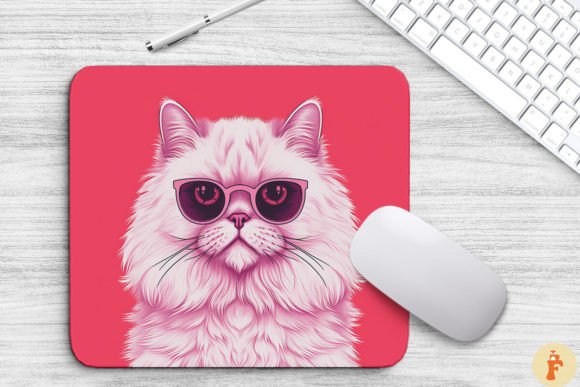 Download Cute Pink Persian Cat Mouse Pad - Cat Collection