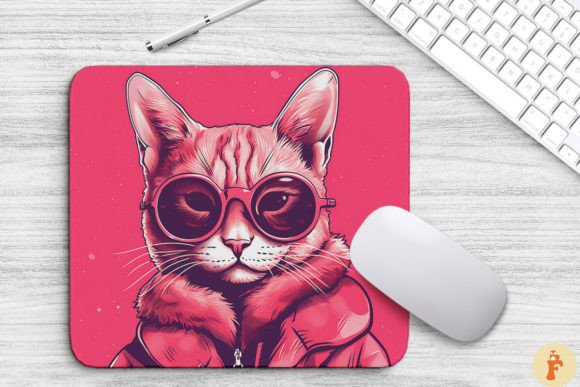 Download Cute Pink Somali Cat Mouse Pad - Cat Collection