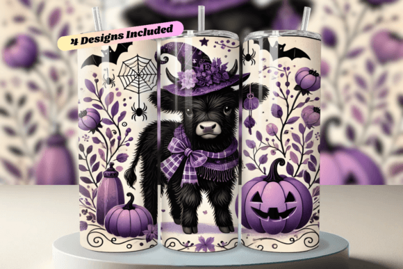 Download Baby Highland Cow Witch Halloween Wrap - Witch Collection
