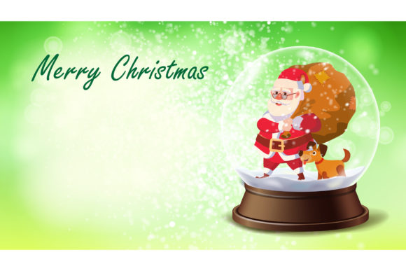 Download Christmas Card Vector. Snow Globe, Santa - Premium Bundle