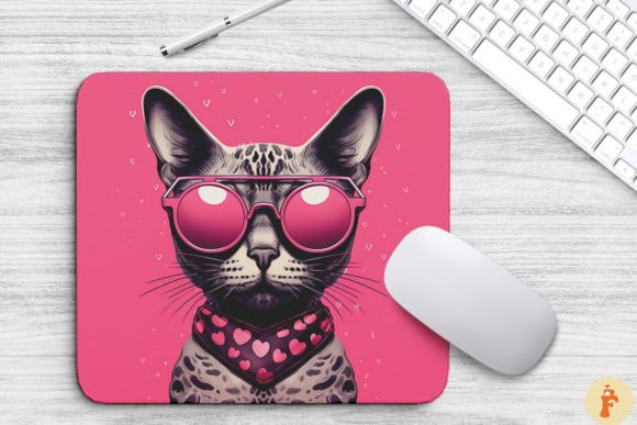 Download Cute Pink Egyptian Mau Cat Mouse Pad - Cat Collection
