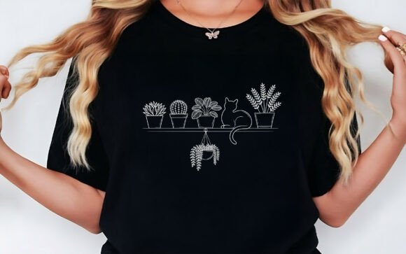 Download Plant Cat Lover T-shirt Design SVG PNG - Cat Collection
