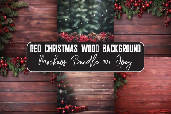 Download Christmas Wood Background Mockups Bundle - Christmas wood background Collection