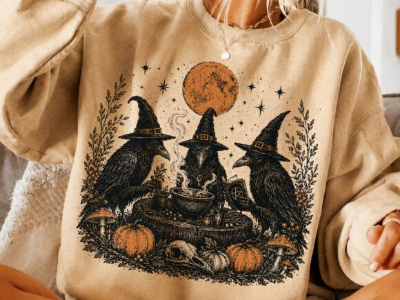 Download Witch Ravens Halloween Coven PNG - Witch Collection
