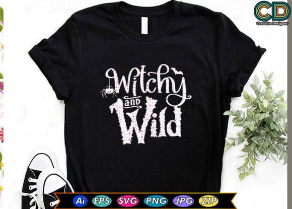 Download Witchy and Wild Halloween T-Shirt Design - Witch Collection