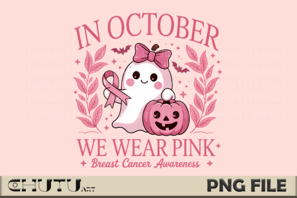 Download October Pink Ghost Awareness PNG - October Collection