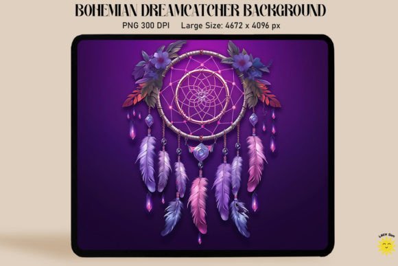 Download Dreamy Dreamcatcher in Violet Background - Cat Collection