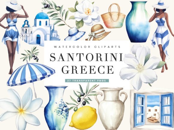 Download Santorini Greece Summer Vacation Clipart - Cat Collection
