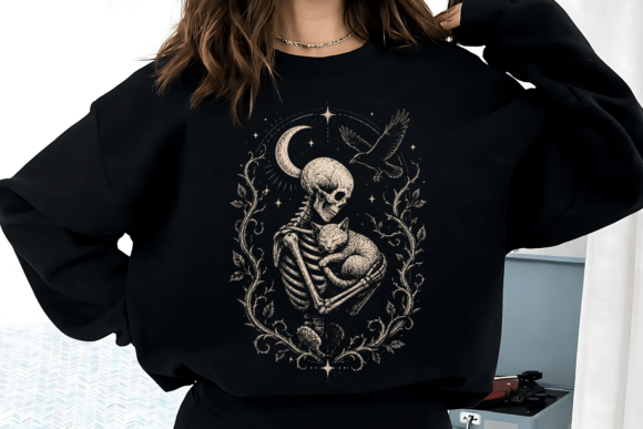 Download Skeleton Cat Gothic PNG Gothic Halloween - Cat Collection