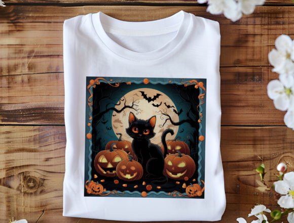 Download Halloween Black Cat with Pumpkins Png - Cat Collection
