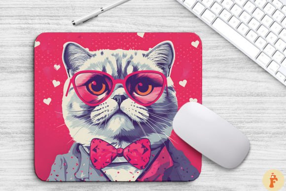 Download Cute Pink Scottish Fold Cat Mouse Pad - Cat Collection