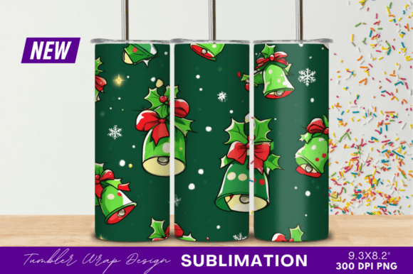 Download Christmas Bell and Holly Tumbler - Premium Resources