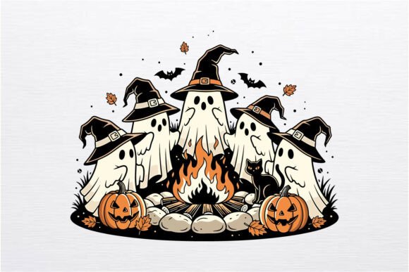 Download Witch Ghost Friends Halloween SVG Design - Witch Collection