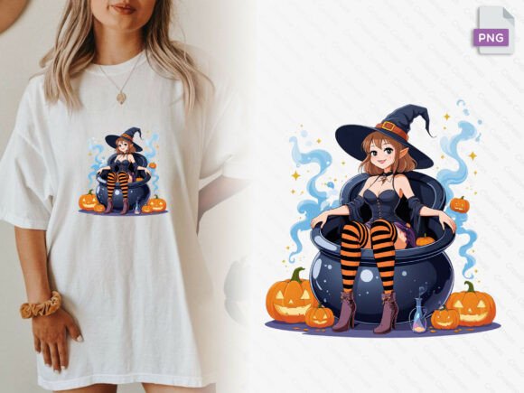Download Witch Sitting in Cauldron Potion Mist Png - Witch Collection