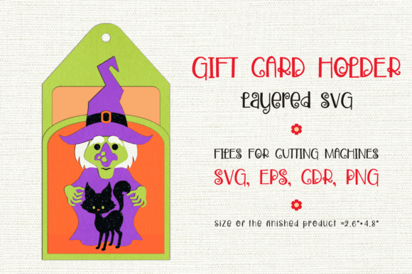 Download Witch and Cat Halloween Gift Card Holder - Witch Collection
