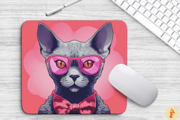 Download Cute Pink Devon Rex Cat Mouse Pad - Cat Collection