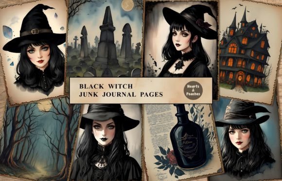 Download Black Witch Junk Journal Pages - Witch Collection