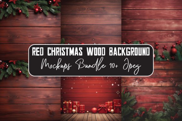 Download Christmas Wood Background Mockups Bundle - Christmas wood background Collection