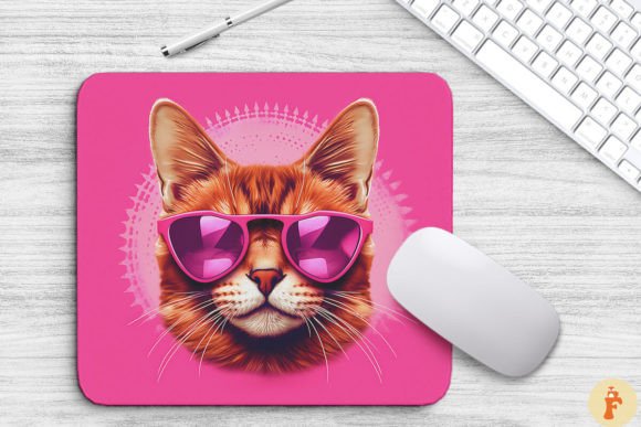 Download Cute Pink Somali Cat Mouse Pad - Cat Collection