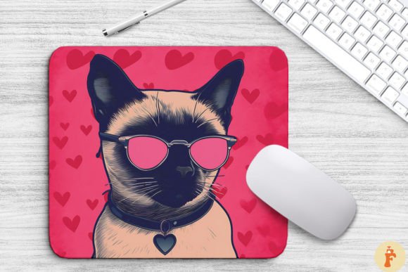 Download Cute Pink Siamese Cat Mouse Pad - Cat Collection