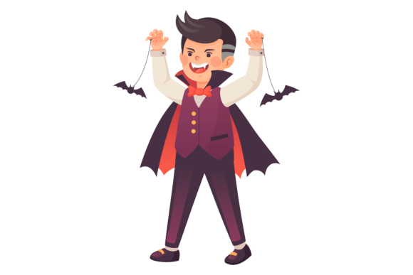 Download Funny Kid in Halloween Costume. Vampire - Halloween costume Collection