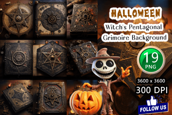 Download Witch's Pentagonal Grimoire Backgrounds - Witch Collection