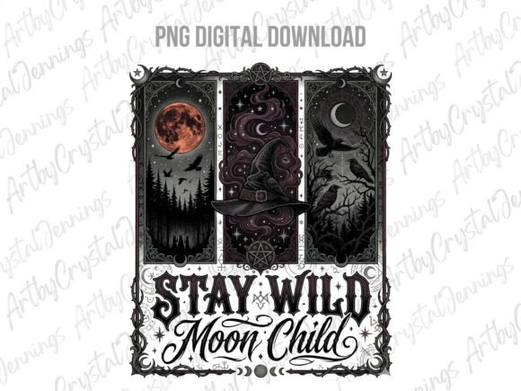 Download Gothic Witch Stay Wild Moon Child PNG - Witch Collection