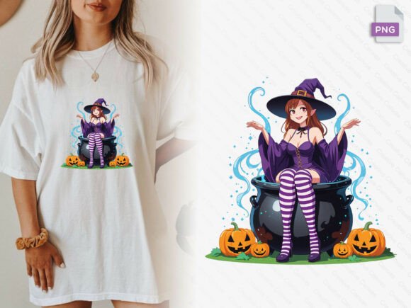 Download Witch Sitting in Cauldron Potion Mist Png - Witch Collection