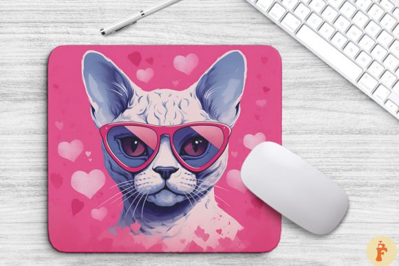 Download Cute Pink Devon Rex Cat Mouse Pad - Cat Collection