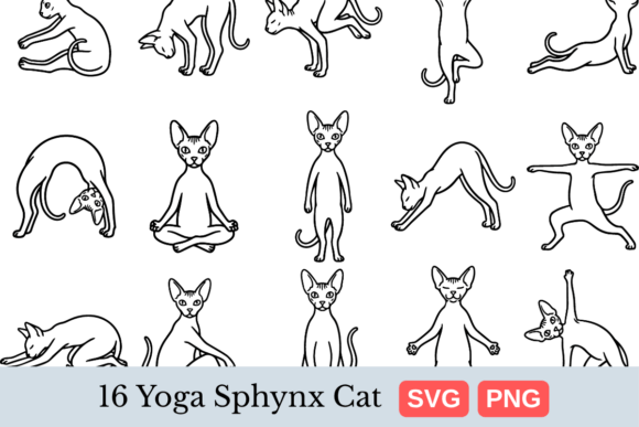 Download Funny Yoga Sphynx Cat SVG Bundle - Cat Collection