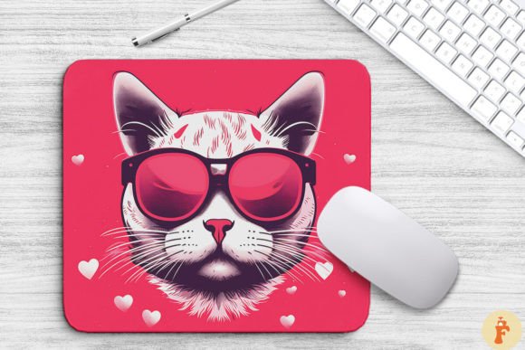 Download Cute Pink Manx Cat Mouse Pad - Cat Collection