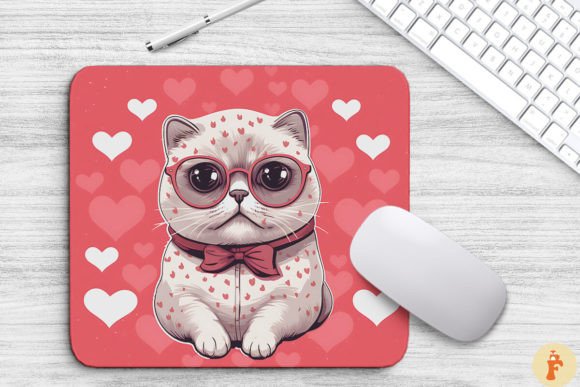 Download Cute Pink Scottish Fold Cat Mouse Pad - Cat Collection