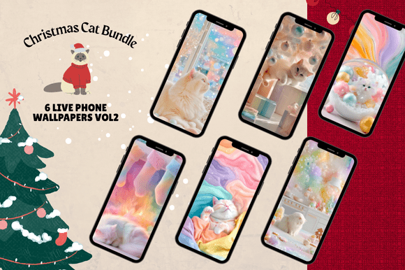 Download Christmas Cat Live Wallpaper Bundle V.2 - Cat Collection