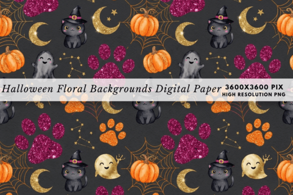 Download Halloween Floral Backgrounds,Patten PNG - Premium Resources